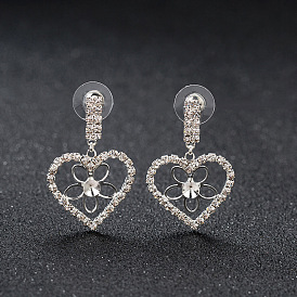 Heart-shaped earrings for women, simple and stylish, perfect gift for girlfriend.