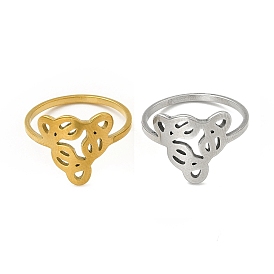 201 Stainless Steel Triangle with Infinity Finger Ring for Women