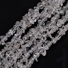 Naturelles cristal de quartz brins de perles, cristal de roche, puce