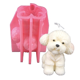 3D Teddy Dog DIY Silicone Candle Molds, Aromatherapy Candle Moulds, Scented Candle Making Molds