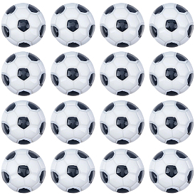 50 шт. Кабошоны из непрозрачной смолы, полукруглый футбол, чёрные