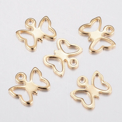 304 Stainless Steel Charms, Butterfly