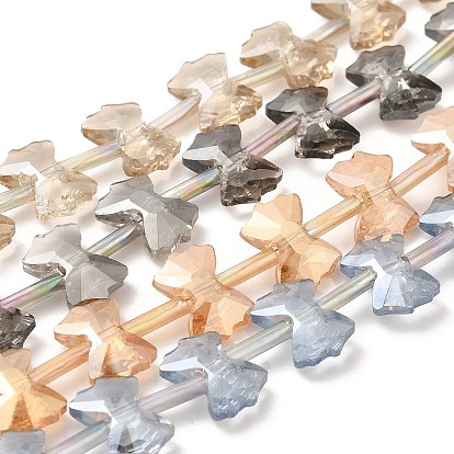 Гальванические стеклянные бусины, гальваническое покрытие, граненые, бантом