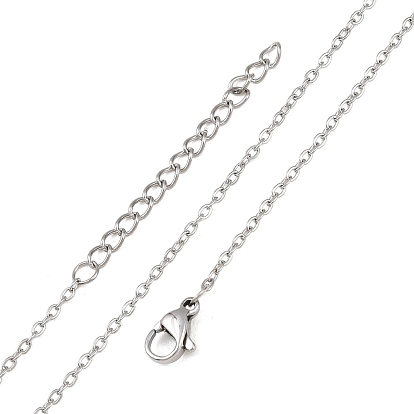 304 из нержавеющей стали кабель цепи ожерелья, с лобстером коготь застежку и расширить цепи