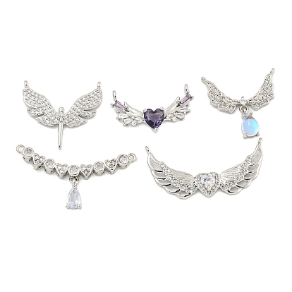 Латунные микро проложить кубический цирконий подвеска, крылья