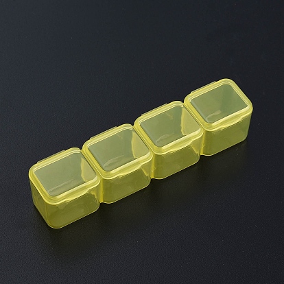 Rectangle Polypropylene(PP) Bead Storage Containers, with Hinged Lid and 28 Grids, Each Row Has 4 Grids, for Jewelry Small Accessories
