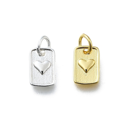Латунные подвески, прямоугольник с подвесками в виде сердечек, долговечный, без свинца и без кадмия, стойки покрытие, с целью перехода в кольце