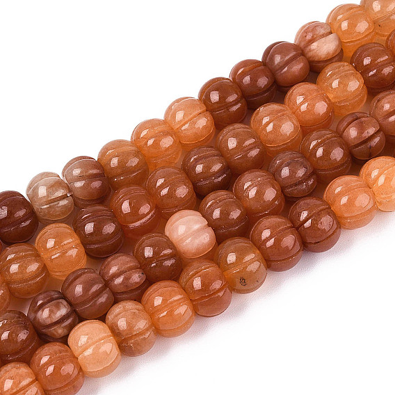 Натуральный розовый авантюрин бисер нитей, тыква