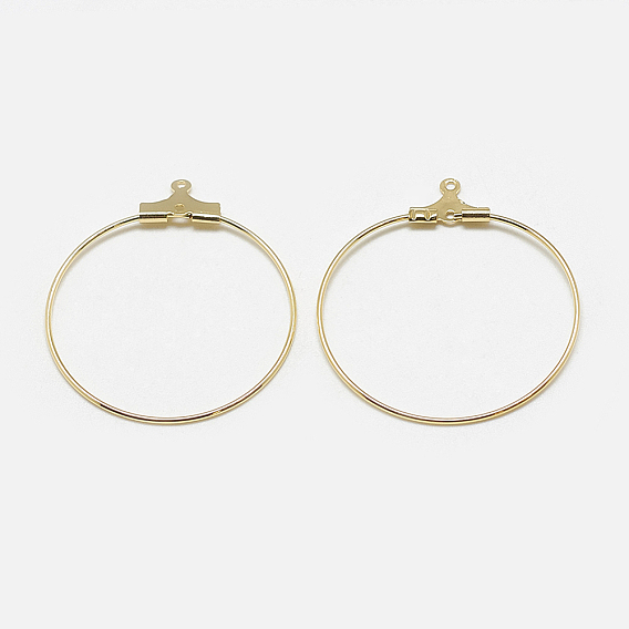 Латунные подвески, без кадмия, без никеля и без свинца, обручание серьги, кольцо, реальный 18 k позолоченный