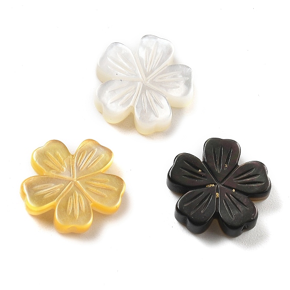 Резные бусины из натуральной ракушки, цветок