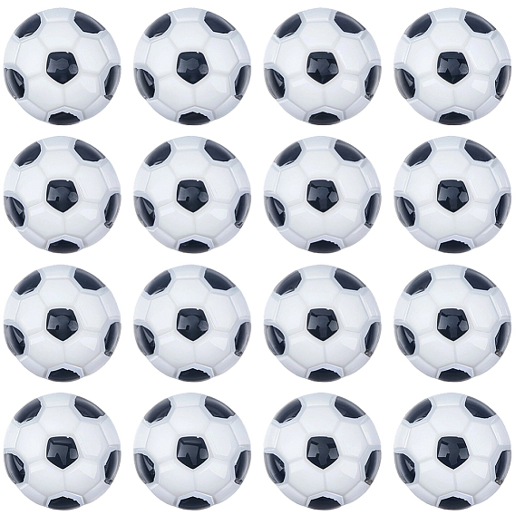 50 шт. Кабошоны из непрозрачной смолы, полукруглый футбол, чёрные