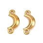 304 Stainless Steel Connector Charms, Moon Links, Ion Plating(IP), Long-Lasting Plated