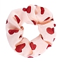 Heart Pattern Cloth Elastic Hair Accessories, for Girls or Women, Scrunchie/Scrunchy Hair Ties