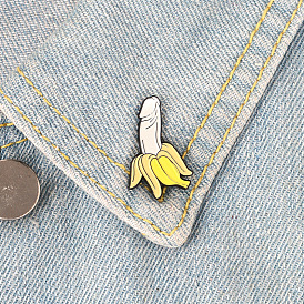 Banana-shaped Oil Pin with Funny Alloy Brooch for Creative Cartoon Accessory