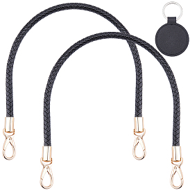 2Ремешок для сумки из искусственной кожи, с поворотными застежками, с 1брелоком из искусственной кожи, с металлическим кольцом для ключей, для аксессуаров для замены сумок