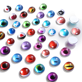 Translucent Resin Cabochons, for Ghost Witch Baroque Pearl Making, Flat Round with Paw Print/Round/Star/Sun/Heart Pattern