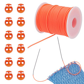 1 rouleau de tuyau creux en PVC tubulaire en caoutchouc synthétique, avec des bloque-câbles en plastique 20pcs