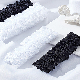 4 Paare 2 Ausführungen elastische Strumpfbänder aus Polyester, Anti-Rutsch-Armbänder, Bekleidungszubehör