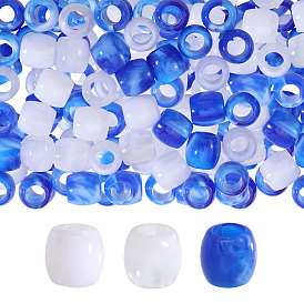 3 сумки 3 цветные пластиковые европейские бусины, бусины с большим отверстием, баррель