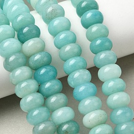 Grade A Natural Flower Amazonite Beads Strands, Smooth Rondelle