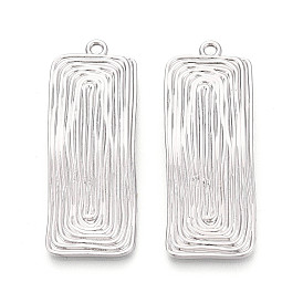 Подвески из текстурированного сплава с гальваническим покрытием для стеллажей, прямоугольник амулеты, без кадмия и без свинца