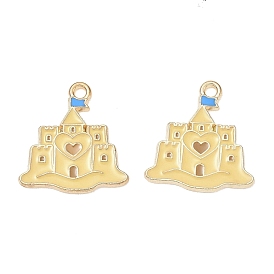 Alloy Enamel Pendants, Castle Charms