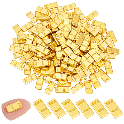 200шт. кирпичиков из цинкового сплава, имитирующих золото, украшение для домашнего офиса по фэн-шуй