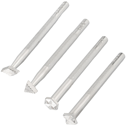 4 шт. 4 стили инструмент для тиснения и резьбы по коже из сплава своими руками, штампы для кожевенного ремесла, платина