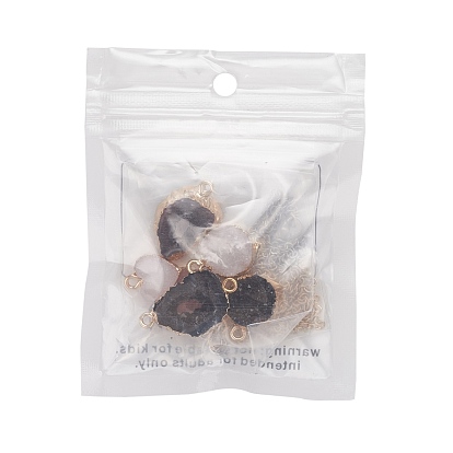 DIY Necklaces Making Kits, Including Flat Round & Heart Resin Pendants, Nuggets Resin Links Connectors, 304 Stainless Steel Open Jump Rings & Cable Chain Necklaces