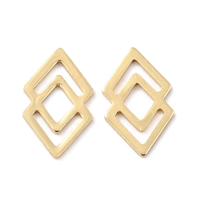 Eco-Friendly Brass Links Rings, Cadmium Free & Lead Free, Rhombus