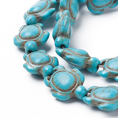 Synthetic Turquoise Beads Strands, Dyed, Sea Turtle