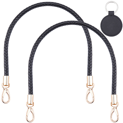 2Ремешок для сумки из искусственной кожи, с поворотными застежками, с 1брелоком из искусственной кожи, с металлическим кольцом для ключей, для аксессуаров для замены сумок
