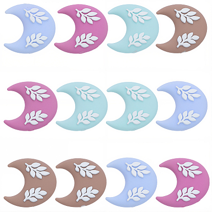 12 шт силиконовые бусины, луна