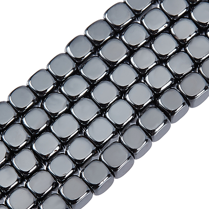 5 Strands Non-magnetic Synthetic Hematite Beads Strands, Beads Strands, Cube, Grade A