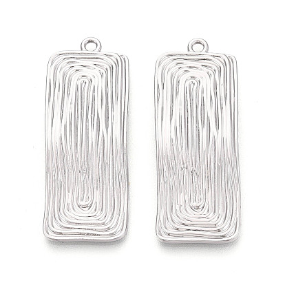 Подвески из текстурированного сплава с гальваническим покрытием для стеллажей, прямоугольник амулеты, без кадмия и без свинца