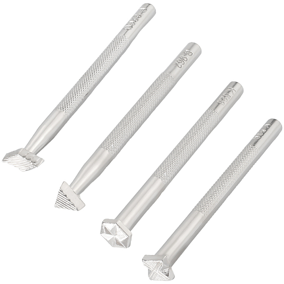 4 шт. 4 стили инструмент для тиснения и резьбы по коже из сплава своими руками, штампы для кожевенного ремесла, платина