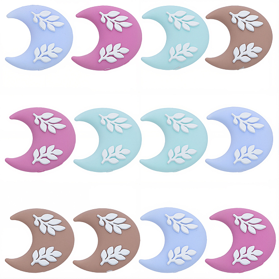 12 шт силиконовые бусины, луна