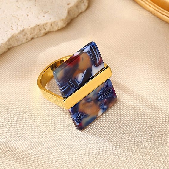 Прямоугольное кольцо из ацетата целлюлозы, палец кольца из нержавеющей стали