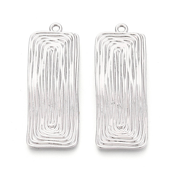 Подвески из текстурированного сплава с гальваническим покрытием для стеллажей, прямоугольник амулеты, без кадмия и без свинца