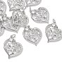 Colgantes de latón con circonitas cúbicas transparentes de Shegrace para el Día de San Valentín, corazón con amuletos de árboles, sin cadmio, plomo, níquel