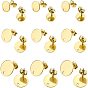 36Pcs 3 Styles Ion Plating(IP) 304 Stainless Steel Stud Earring Findings, Flat Round with Loop and Flat Plate, Ear Nuts/Earring Backs