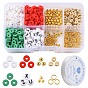 Christmas Theme DIY Bracelet Making Kit, Including Polymer Clay Disc & Acrylic Letter & Plastic Spacer Beads, Iron Jump Rings & Spacer Beads