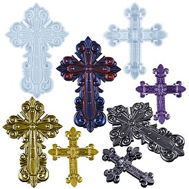 Religion Cross Shape Display Decoration DIY Silicone Mold, Resin Casting Molds, for UV Resin, Epoxy Resin Craft Making