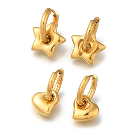 304 Stainless Steel Hoop Earrings for Women, Real 18K Gold Plated