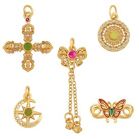 4подвески из латуни с кубическим цирконием, для ювелирных изделий ожерелье браслет серьги изготовление ремесел, разнообразные