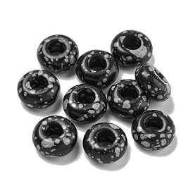 Perles d'obsidienne synthétiques flocon de neige, rondelle
