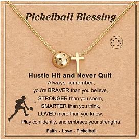 Латунные ожерелья с подвесками в виде пиклбола и креста