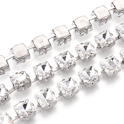 Железо горный хрусталь чашка цепи, с катушкой, квадратный, платина