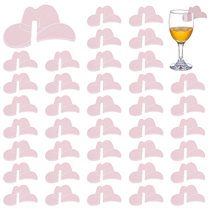 50Шармы из акрилового бокала для вина, маркер для напитков, форма ковбойской шляпы в западном стиле