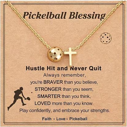 Латунные ожерелья с подвесками в виде пиклбола и креста